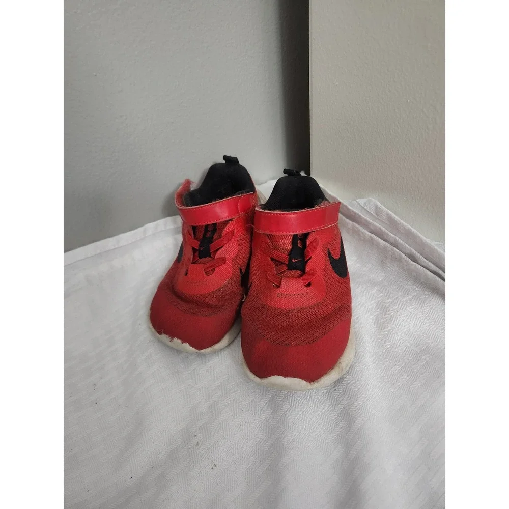 Nike Revolution 6 Next Nature Kids Shoes Red Black DD1094-607 Size 10C